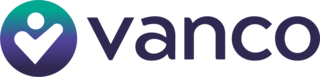 The Vanco logo in dark purple, all capital block typography.